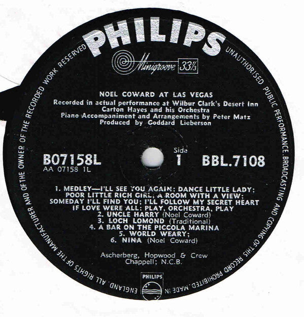 Noël Coward : Noel Coward At Las Vegas (LP, Album)