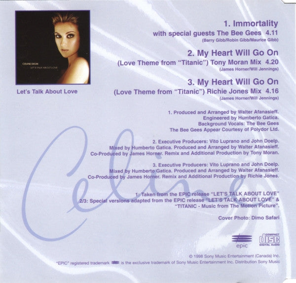 Celine Dion* With Special Guests The Bee Gees* : Immortality (CD, Single)