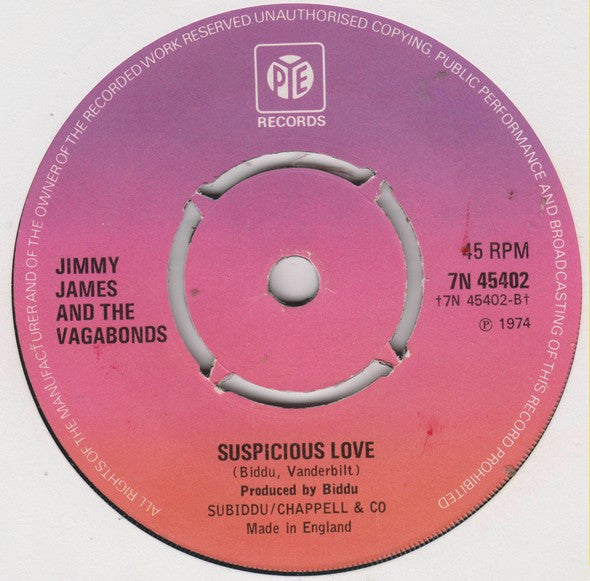 Jimmy James & The Vagabonds : Dancin' To The Music Of Love (7", Single)