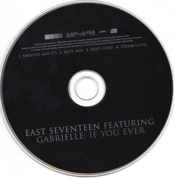 East 17 Featuring Gabrielle : If You Ever (CD, Single)