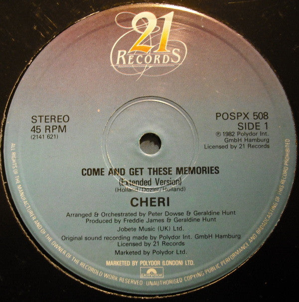 Cheri : Come And Get These Memories (12")