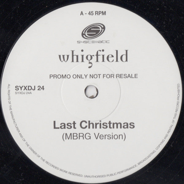 Whigfield : Last Christmas (12", Promo)