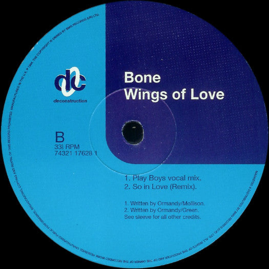Bone (2) : Wings Of Love (12", Single)