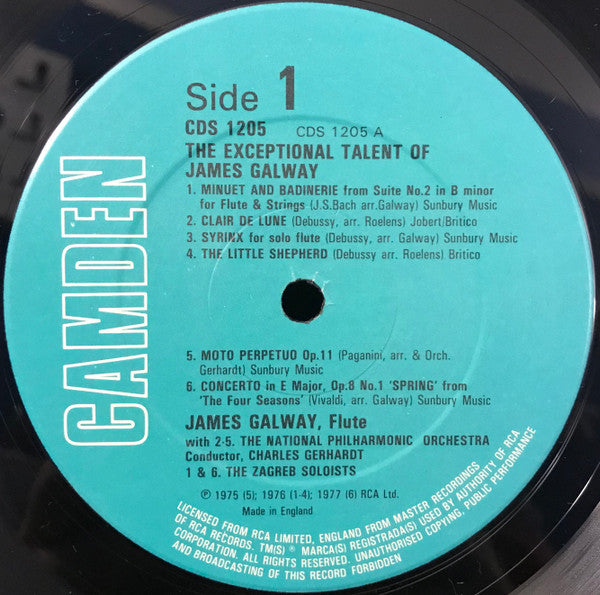 James Galway : The Exceptional Talent Of James Galway (LP, Album)