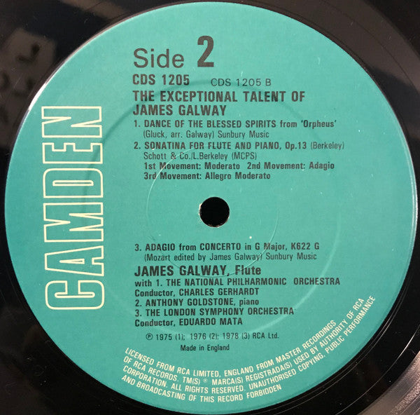 James Galway : The Exceptional Talent Of James Galway (LP, Album)