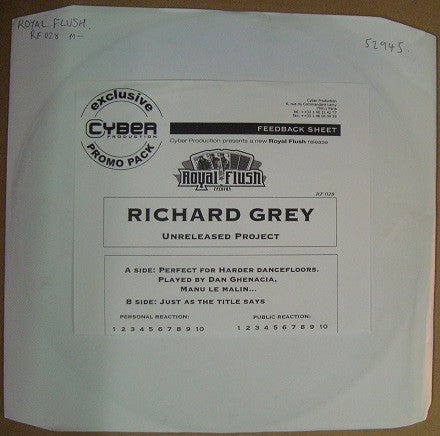 Richard Grey : Unreleased Project (12", Promo, W/Lbl)