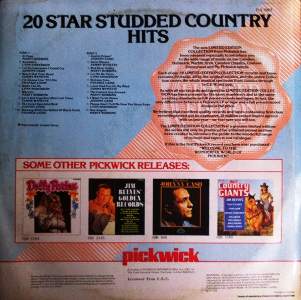 Various : 20 Star Studded Country Hits (LP, Comp, Ltd)