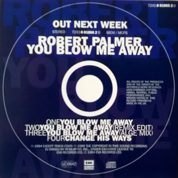 Robert Palmer : You Blow Me Away (CD, Single, CD1)