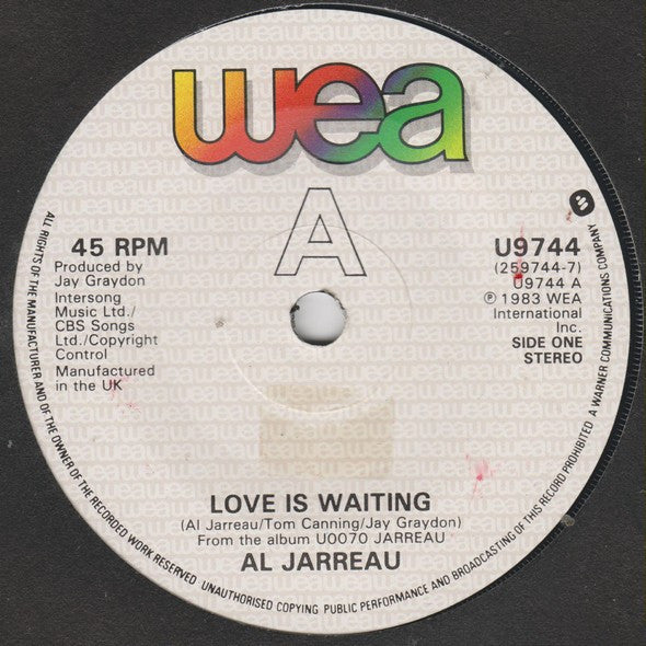 Al Jarreau : Love Is Waiting (7", Single)