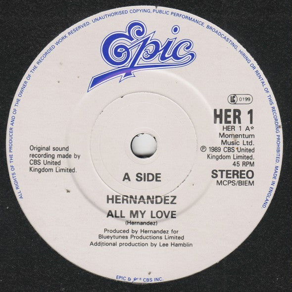 Wayne Hernandez : All My Love (7")