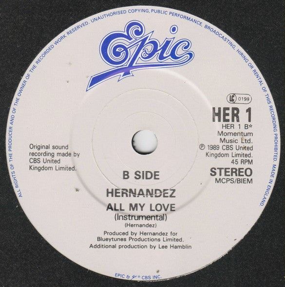 Wayne Hernandez : All My Love (7")