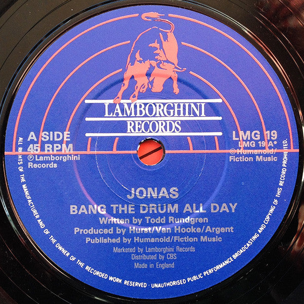 Jonas Hurst (2) : Bang The Drum All Day (7", Single)