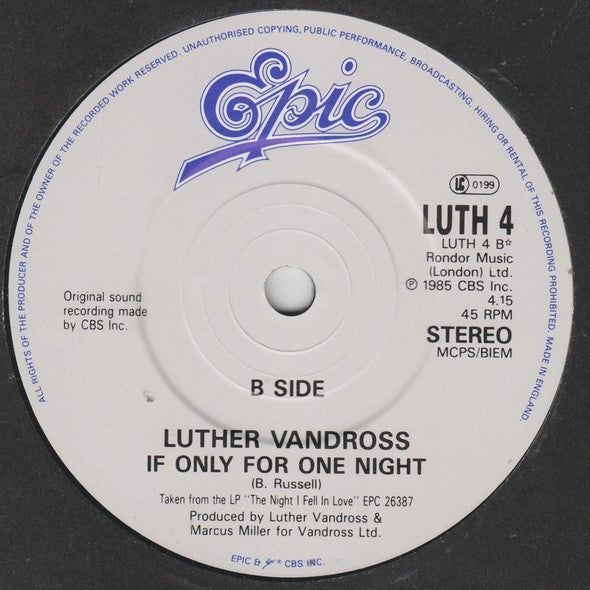 Luther Vandross : So Amazing (7", Single)