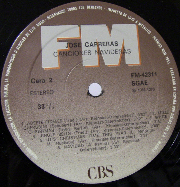 José Carreras : Merry Christmas (LP, Album)