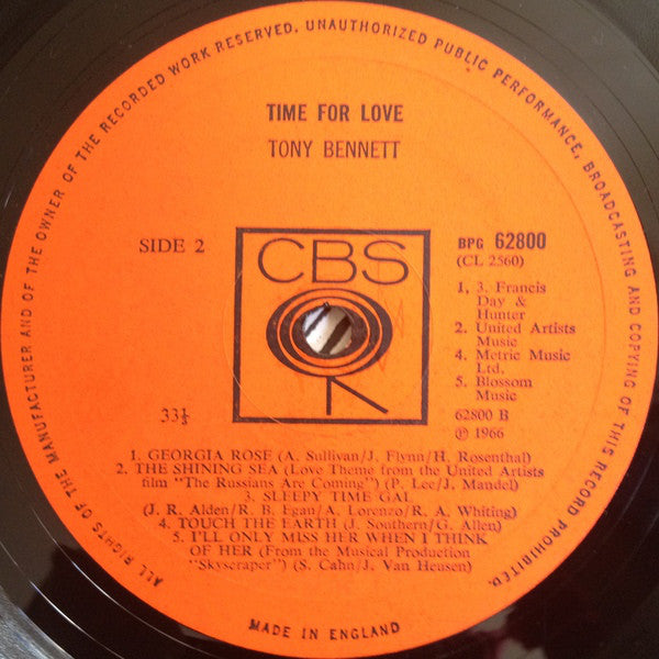 Tony Bennett : A Time For Love (LP, Mono)