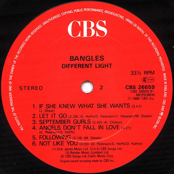 Bangles : Different Light (LP, Album)