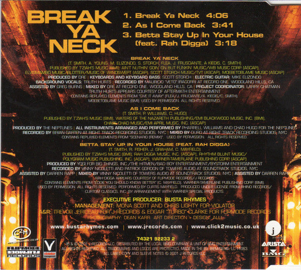 Busta Rhymes : Break Ya Neck (CD, Single)