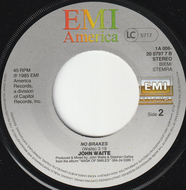 John Waite : Every Step Of The Way (7", Single)