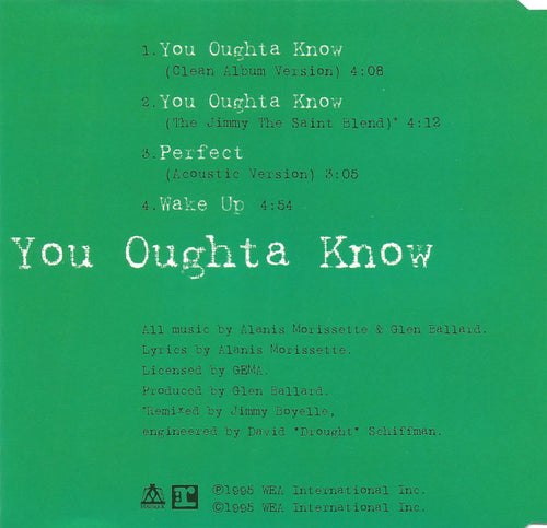 Alanis Morissette : You Oughta Know (CD, Single)