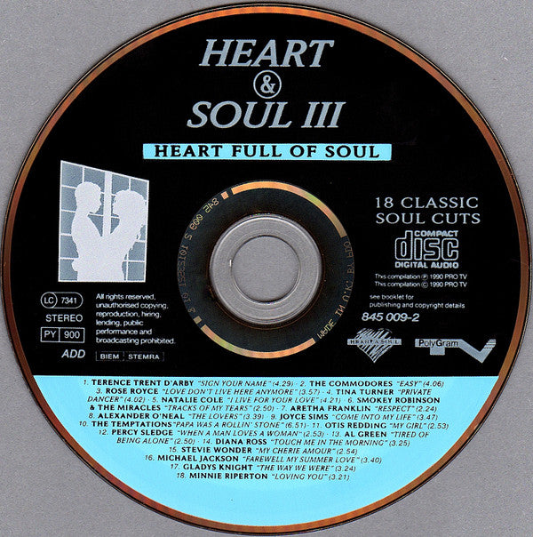 Various : Heart & Soul III • Heart Full Of Soul (18 Classic Soul Cuts) (CD, Comp)