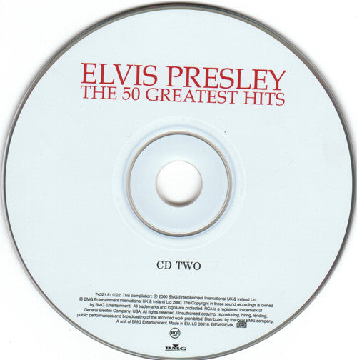 Elvis Presley : The 50 Greatest Hits (2xCD, Comp, Dis)