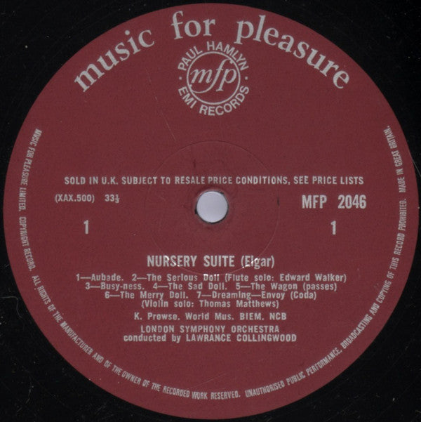 Sir Edward Elgar, London Symphony Orchestra Conducted By Lawrance Collingwood : Nursery Suite (LP, Mar)