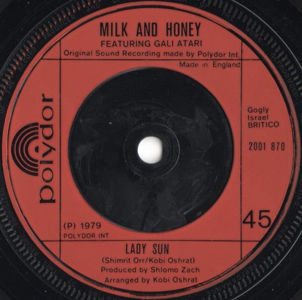 Milk And Honey Featuring Gali Atari : Hallelujah (7", Single)
