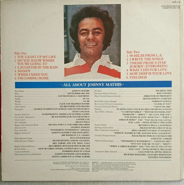 Johnny Mathis : 99 Miles From L.A. (LP, Comp)