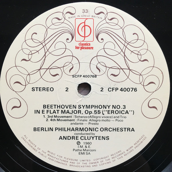 Ludwig van Beethoven / André Cluytens Conducts Berliner Philharmoniker : Symphony No.3 In E Flat Major, Op. 55 - "Eroica" (LP)