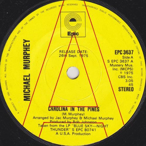 Michael Martin Murphey : Carolina In The Pines (7", Mono, DJ )