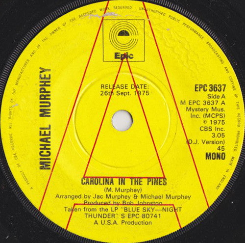 Michael Martin Murphey : Carolina In The Pines (7", Mono, DJ )