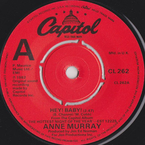 Anne Murray : Hey! Baby! (7", Single)