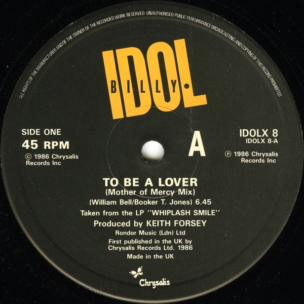Billy Idol : To Be A Lover (12", Single)