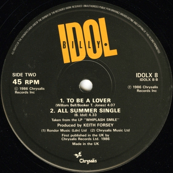 Billy Idol : To Be A Lover (12", Single)