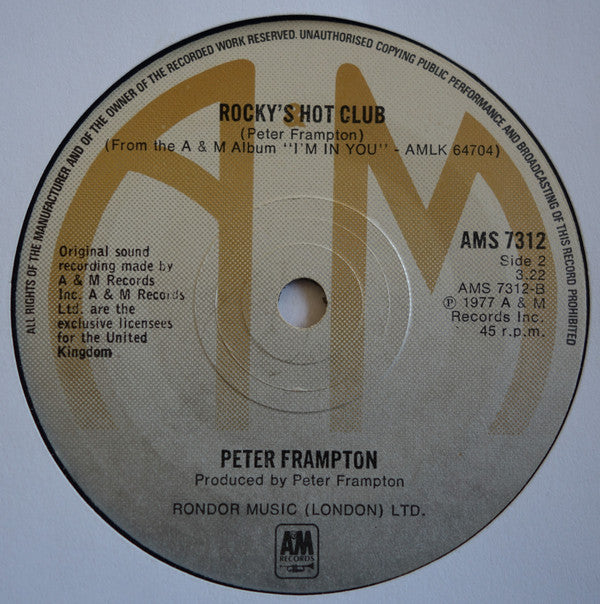 Peter Frampton : Signed, Sealed, Delivered (I'm Yours) (7", Single)