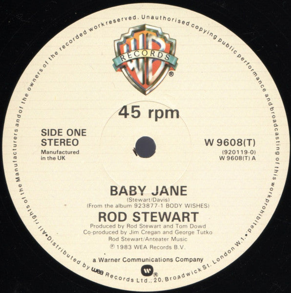 Rod Stewart : Baby Jane (12", Single)