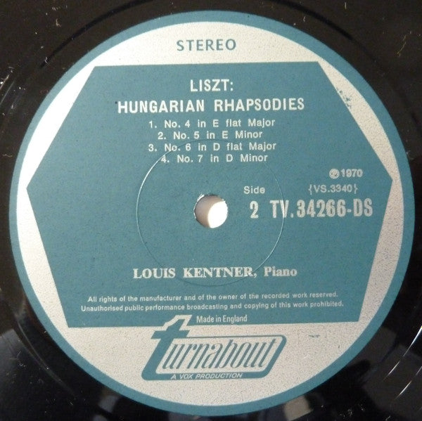 Franz Liszt, Louis Kentner : Hungarian Rhapsodies Volume 1 (1-7) (LP)