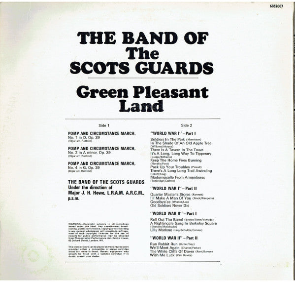 The Regimental Band Of The Scots Guards : Green Pleasant Land (LP, Album)