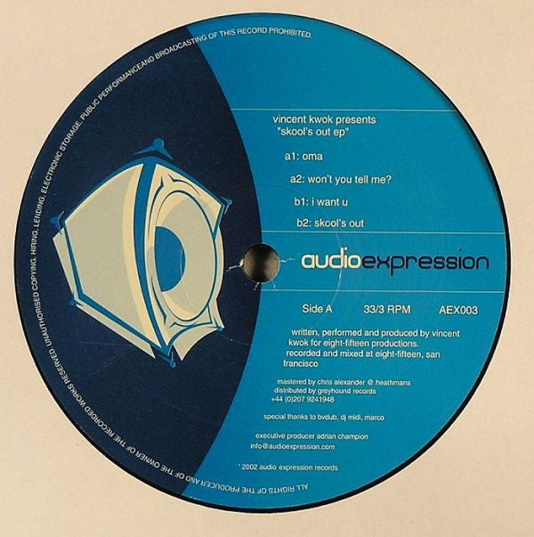 Vincent Kwok : Skool's Out  EP (12", EP)