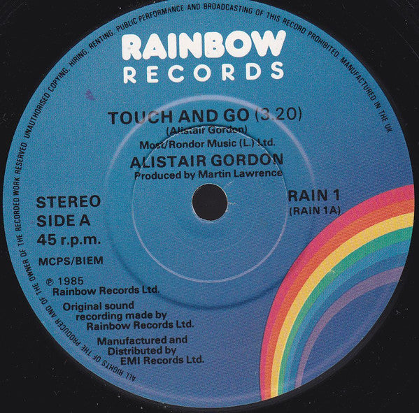 Alistair Gordon : Touch And Go (7")