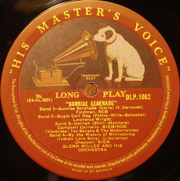 Glenn Miller And His Orchestra : Sunrise Serenade (10", Comp, Mono)