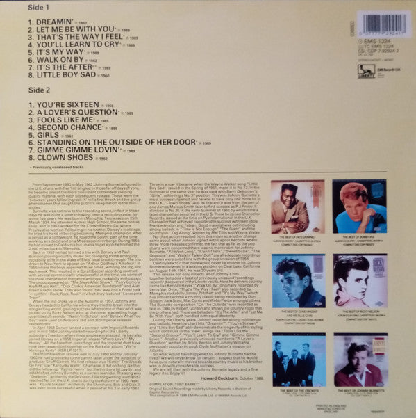 Johnny Burnette : The Best Of Johnny Burnette (LP, Comp, Mono)