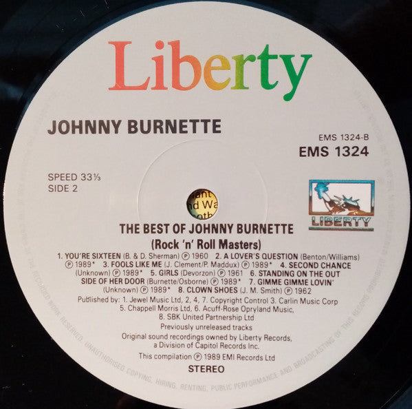 Johnny Burnette : The Best Of Johnny Burnette (LP, Comp, Mono)