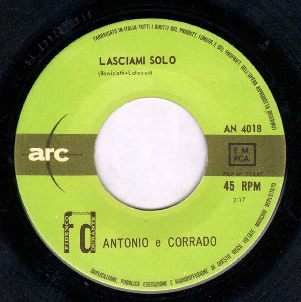 Antonio E Corrado : Solo Un Momento Fa = The Way You Look Tonight (7", Mono)