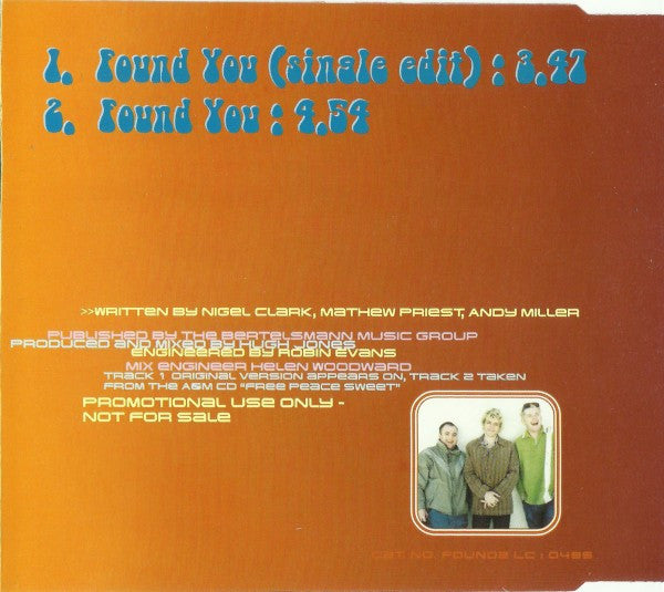 Dodgy : Found You (CD, Single, Promo)