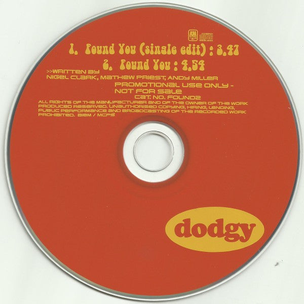 Dodgy : Found You (CD, Single, Promo)