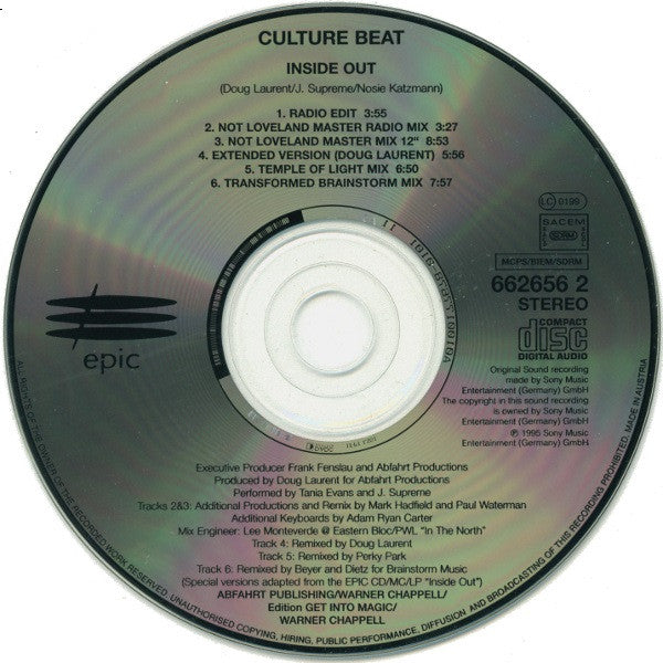 Culture Beat : Inside Out (CD, Single)