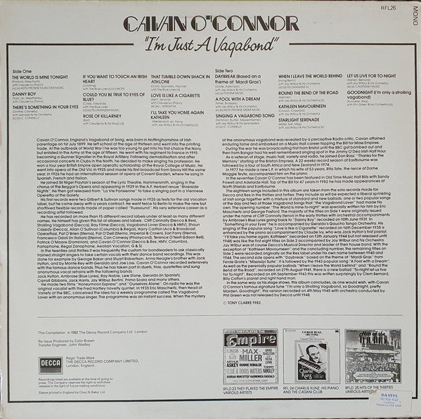 Cavan O'Connor : I'm Just A Vagabond (LP, Comp, Mono)