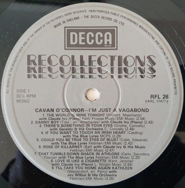 Cavan O'Connor : I'm Just A Vagabond (LP, Comp, Mono)