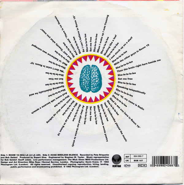 Bob Geldof : Room 19 (Sha La La La Lee) (7", Single)